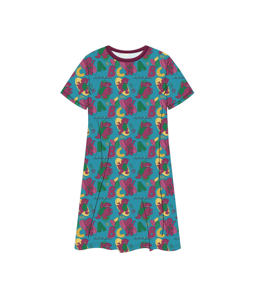 90's Purple Dino Women's Nightgown PREORDER- DECEMBER ETA