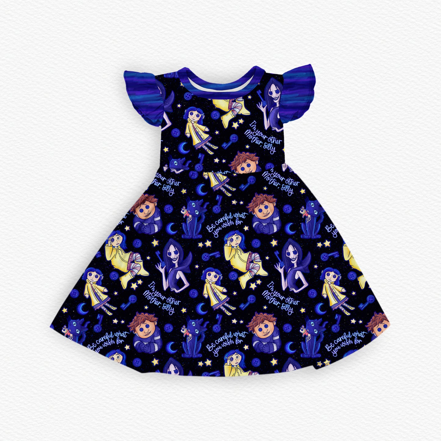 Button Eyes Ruffle Twirl Dress (PREORDER – SHIPS APPROX SEPT)