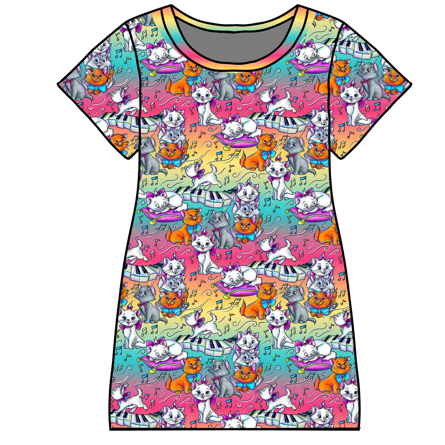 Jazzy Felines Women's Nightgown (PREORDER – SHIPS APPROX DEC)