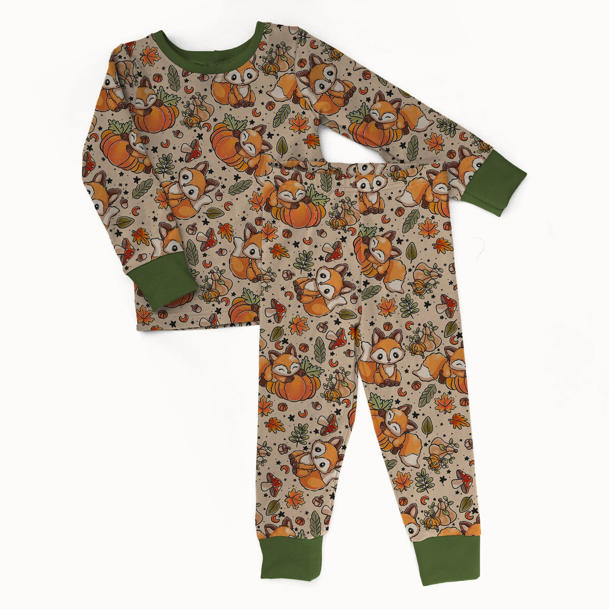 Foxy Harvest 2 piece Pajama Set - coZco bamboo pajama set