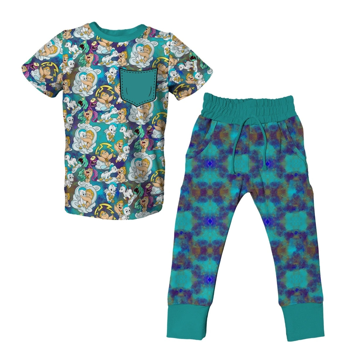Hero Baby Short Sleeve Jogger Set - coZco bamboo pajama set