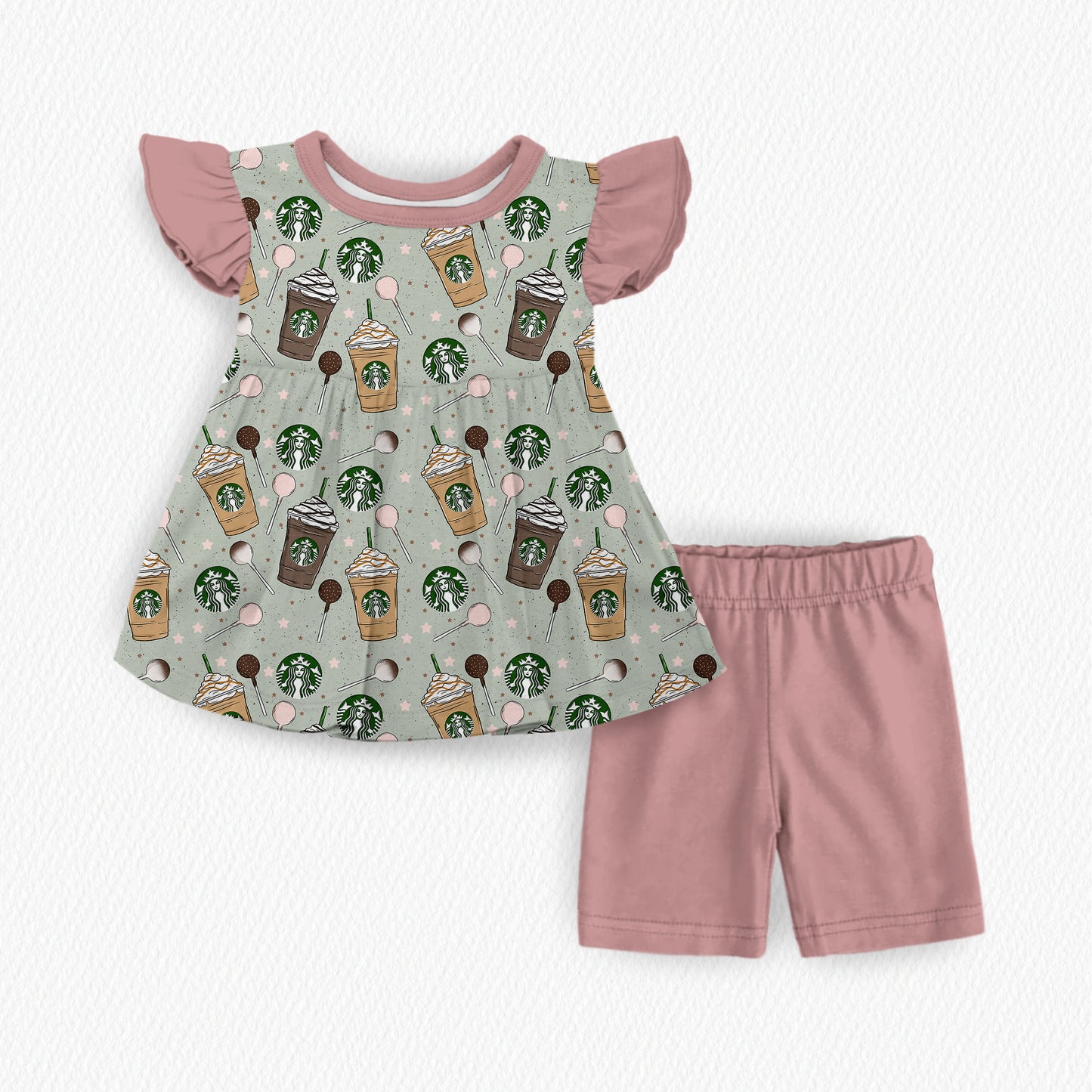 Cake Pop Cafe Ruffle Peplum + Biker Set