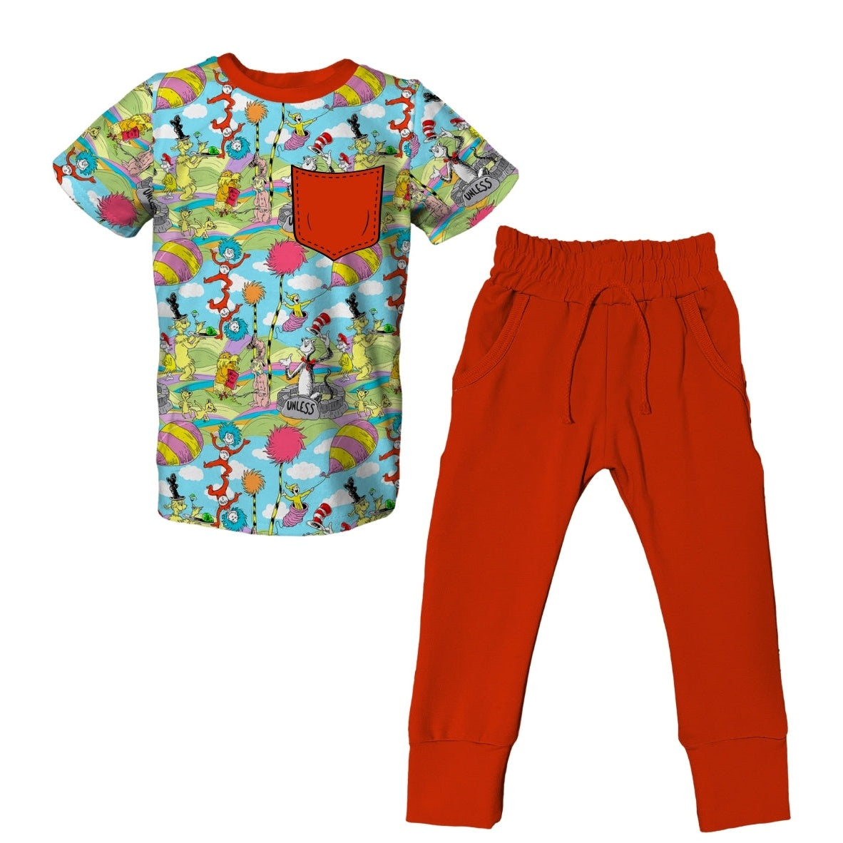 Wackadoo Short Sleeve Jogger Set - coZco bamboo pajama set