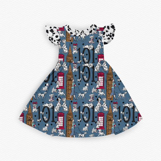 London Spots Ruffle Twirl Dress (PREORDER – SHIPS APPROX AUGUST)