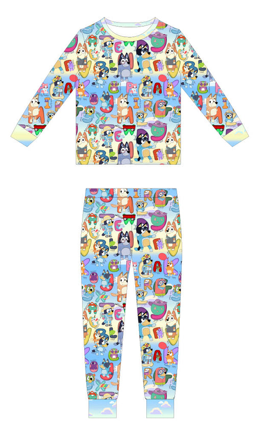 For Real Life ABCs 2 piece Pajama Set PREORDER- DECEMBER ETA