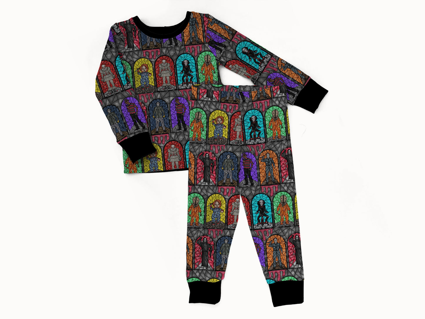Stained Glass Horror Stars 2 piece Pajama Set (PRESALE– SHIPS APPROX SEPT)