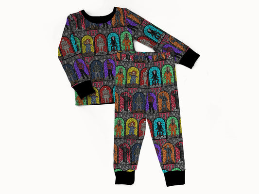 Stained Glass Horror Stars 2 piece Pajama Set (PRESALE– SHIPS APPROX SEPT)