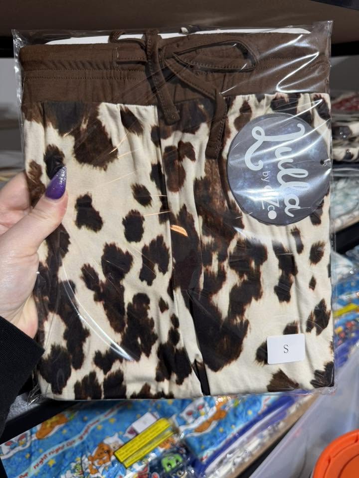 Brown Cow Print Adult Unisex Joggers