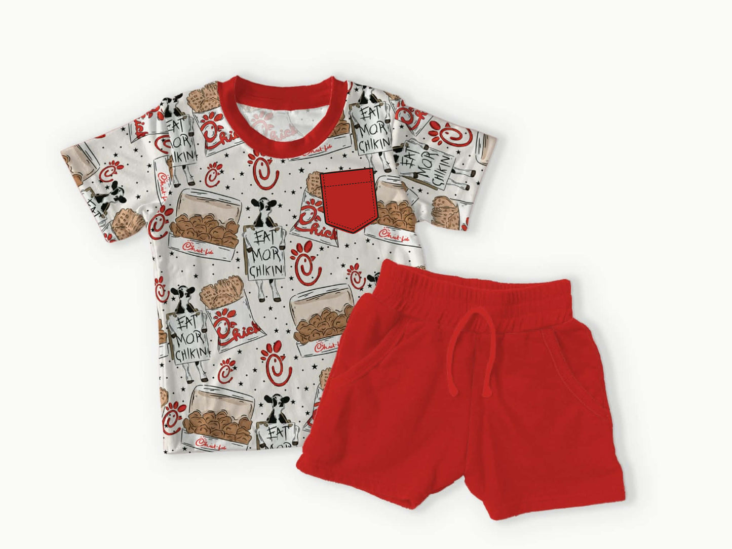 Eat More Nuggs Pocket Tee & Shorts Set