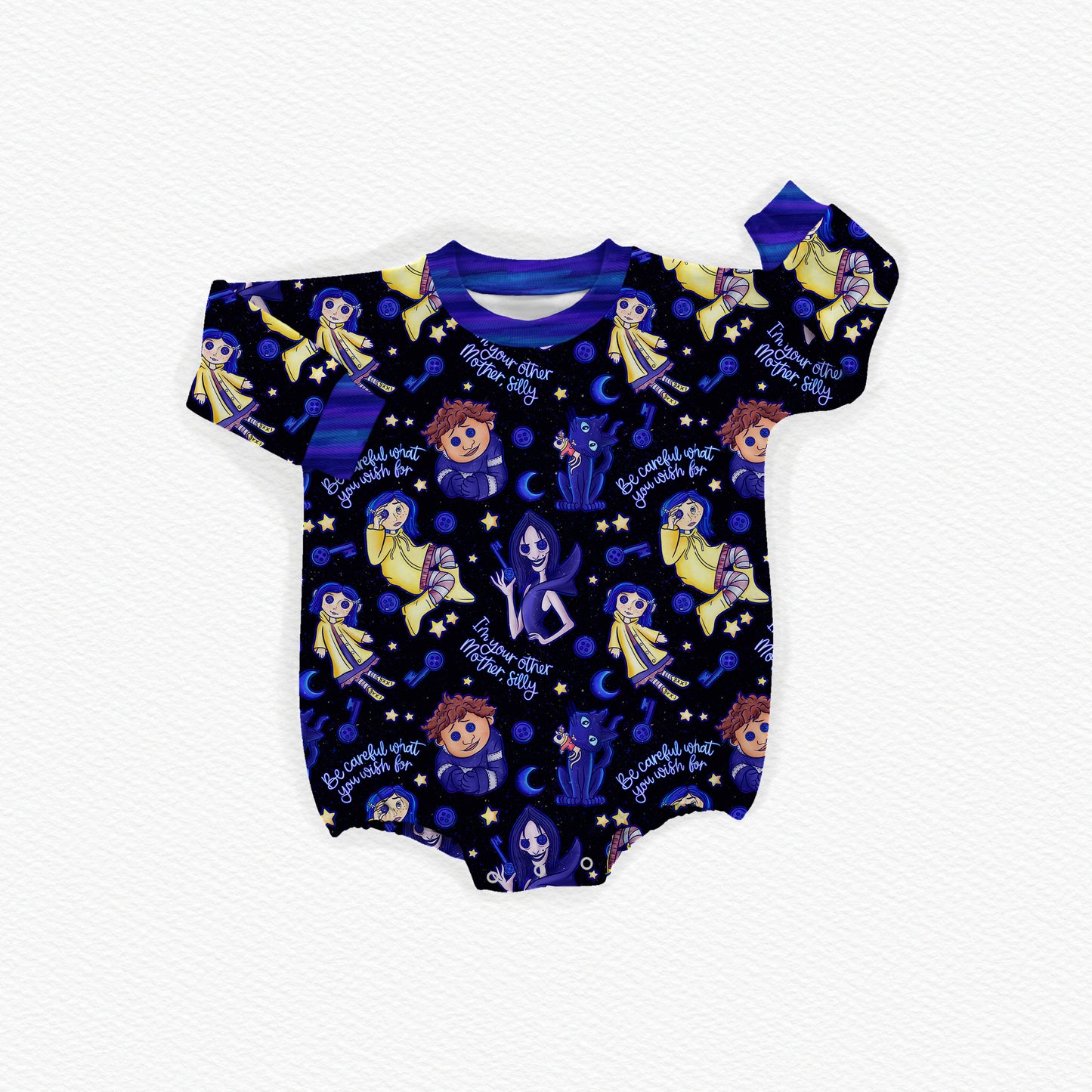 Button Eyes Oversized Bubble Romper (PRESALE – SHIPS APPROX SEPT)