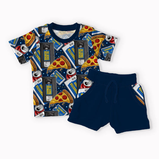 90's Weekend Pocket Tee & Shorts Set - coZco bamboo shorts