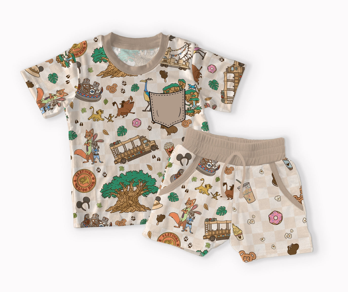 Wild Adventure Pocket Tee & Shorts Set (PRESALE – SHIPS NEXT WEEK)