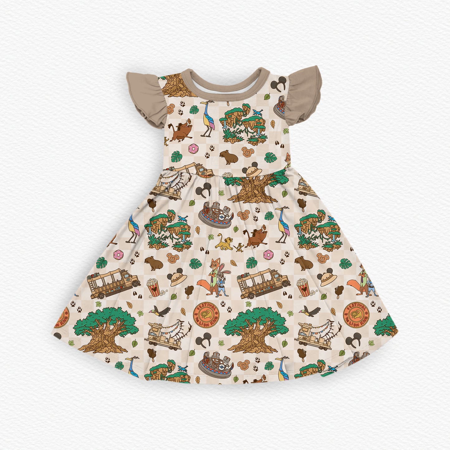 Wild Adventure Ruffle Twirl Dress (PRESALE – SHIPS NEXT WEEK)