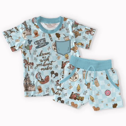 Castle Magic Pocket Tee & Shorts Set - coZco bamboo shorts