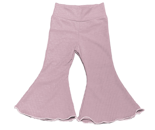 Solid Matching Ribbed Flare Leggings