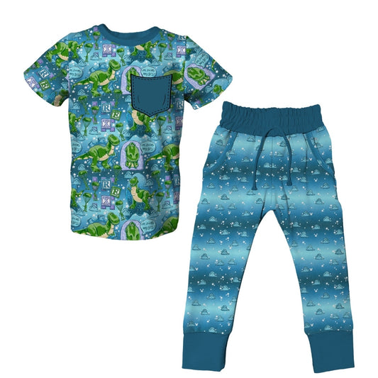 Doing My Best Short Sleeve Jogger Set - coZco bamboo pajama set