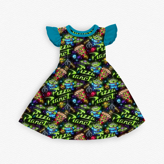 The Claw Is Our Master Ruffle Twirl Dress - coZco bamboo twirl dress