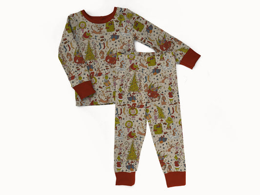 Boho Christmas Grump 2 piece Pajama Set (PRESALE– SHIPS APPROX NOV)