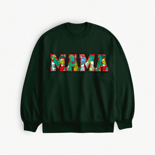 Merry-ish "MAMA" Embroidered Sweatshirt