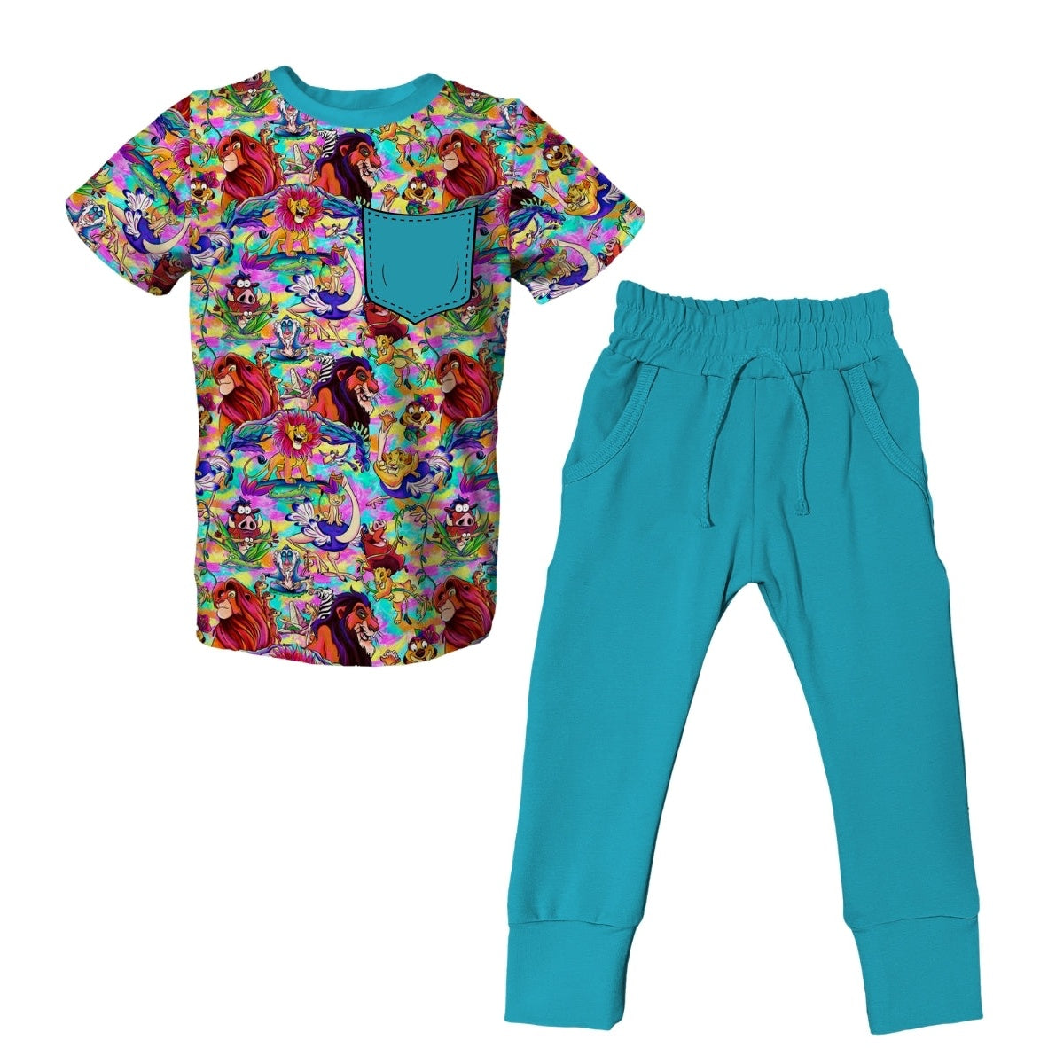 Laugh In The Face of Danger Short Sleeve Jogger Set - coZco bamboo pajama set