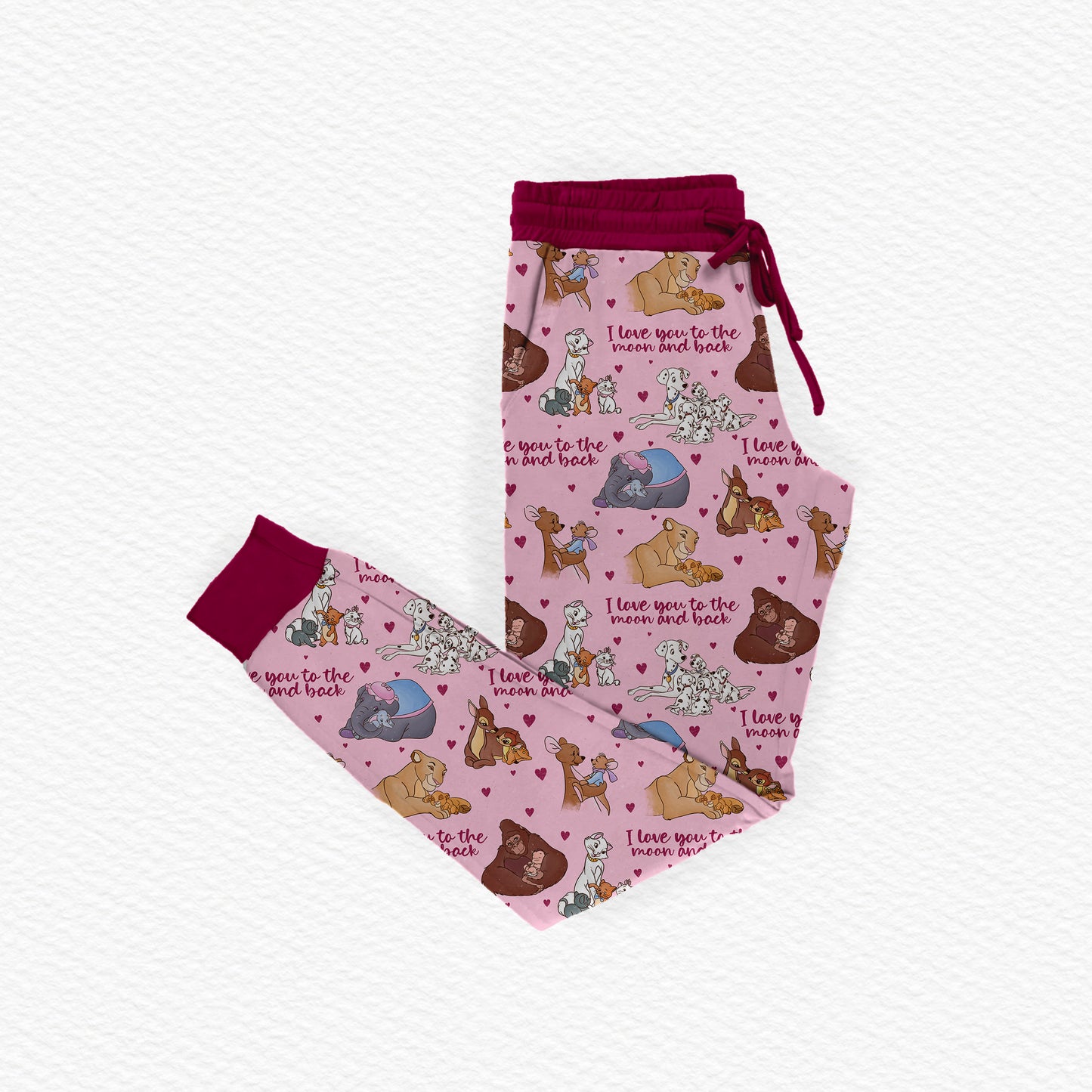 Love You To The Moon (Pink) Adult Unisex Joggers (PREORDER – SHIPS APPROX NOV)