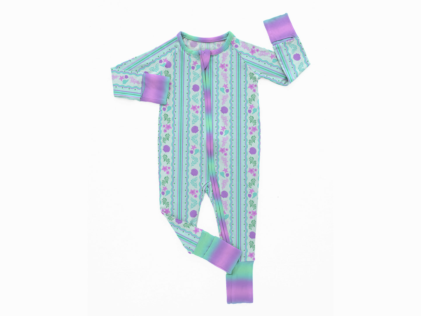 Mermaid Stripes Zippy (PREORDER – SHIPS APPROX DEC)