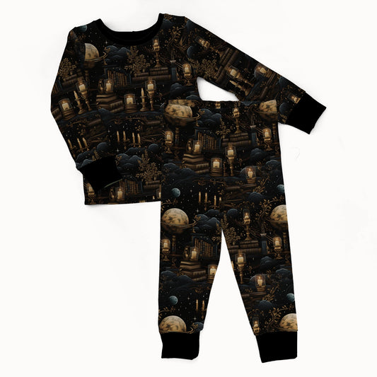 Midnight Library 2 piece Pajama Set - coZco bamboo pajama set
