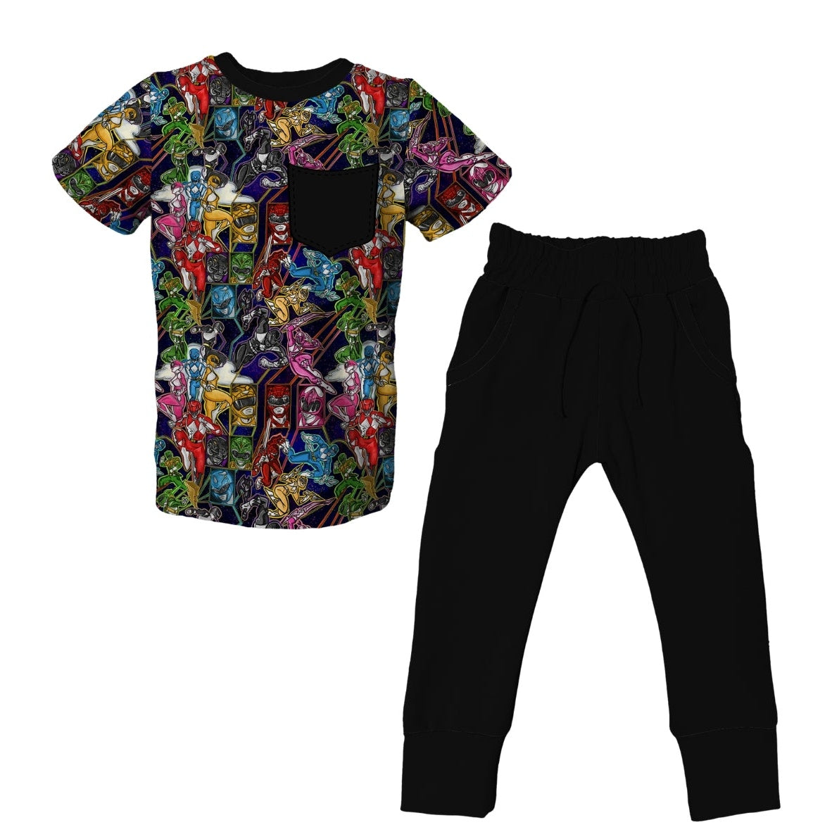 Morphin Time Short Sleeve Jogger Set - coZco bamboo pajama set