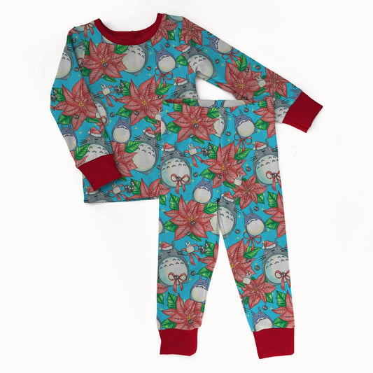 My Neighbor Poinsettia 2 piece Pajama Set - coZco bamboo pajama set