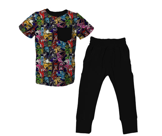 Morphin Time Short Sleeve Jogger Set (PRESALE– SHIPS APPROX 9/23)
