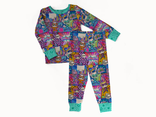 Kitty Power 2 piece Pajama Set (PRESALE– SHIPS APPROX 10/7)