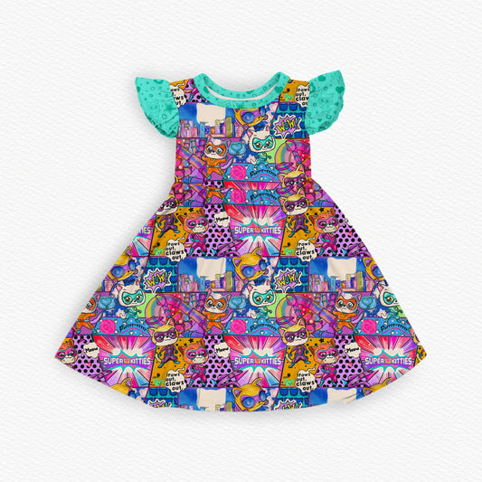 Kitty Power Ruffle Twirl Dress (PRESALE– SHIPS APPROX 10/7)