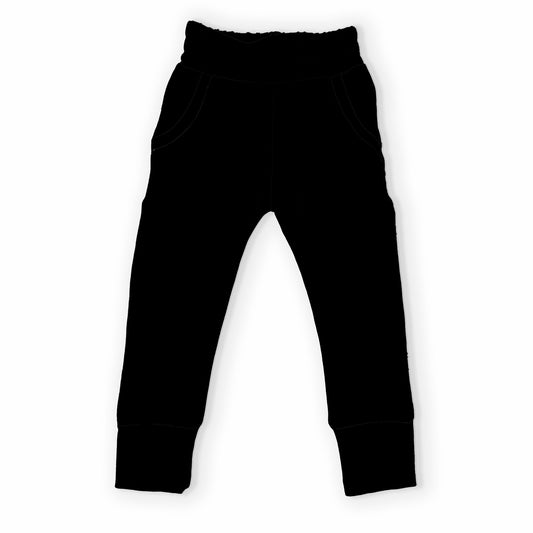 Solid Black French Terry Bamboo Joggers - coZco bamboo joggers