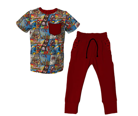 Go Webs Go Short Sleeve Jogger Set (PREORDER – SHIPS APPROX AUGUST)