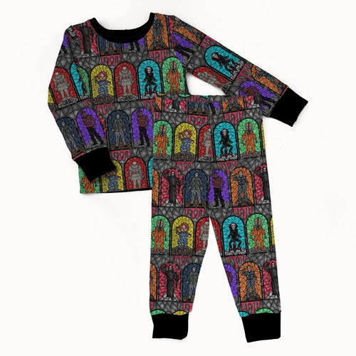 Stained Glass Horror Stars 2 piece Pajama Set - coZco bamboo pajama set