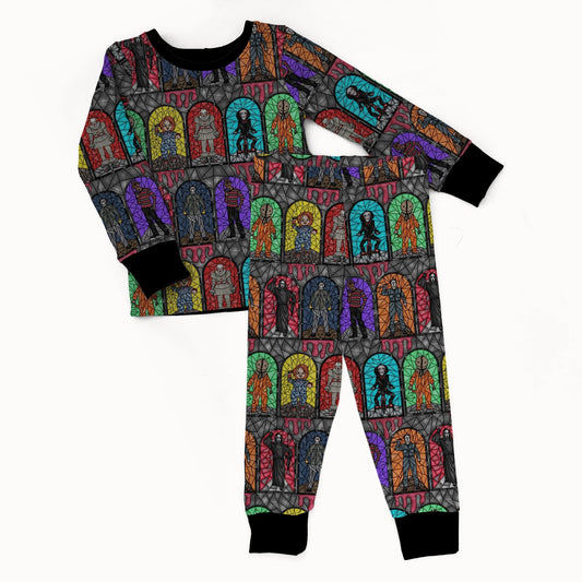 Stained Glass Horror Stars 2 piece Pajama Set - coZco bamboo pajama set