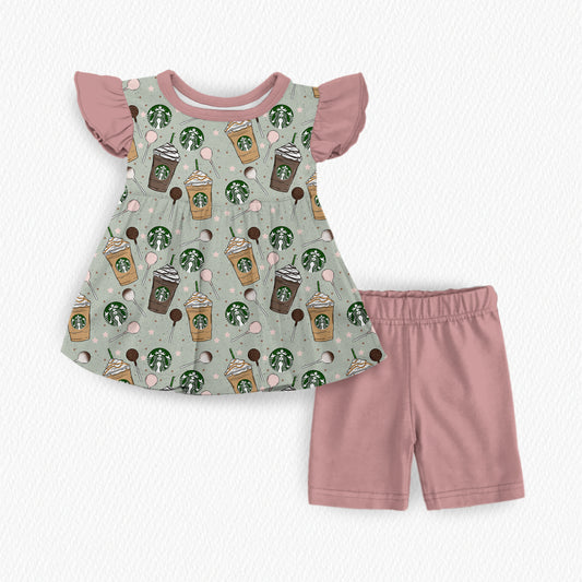 Cake Pop Cafe Ruffle Peplum + Biker Set
