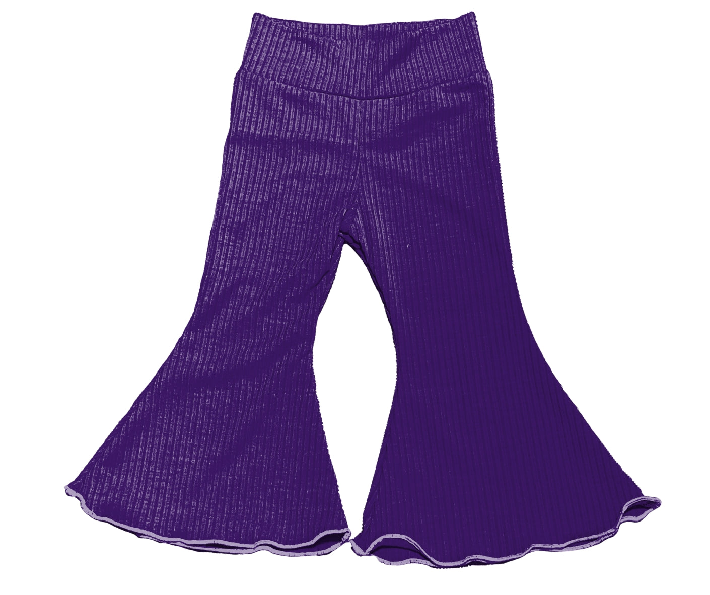 Solid Matching Ribbed Flare Leggings